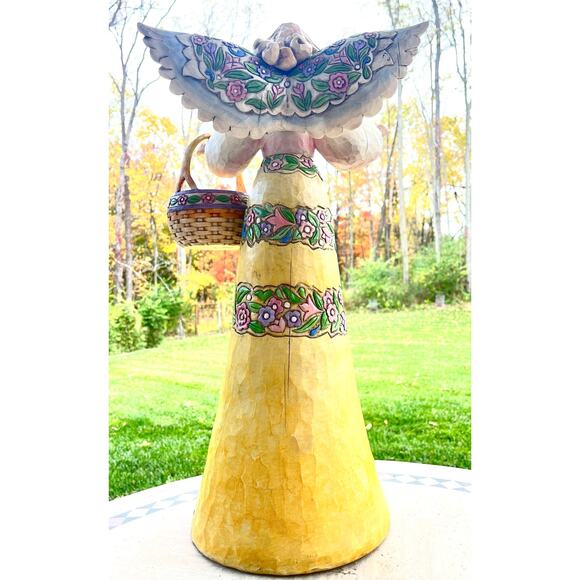 Jim Shore Angel Figurine Basket 21.5” Large Statue Stone Resin Sculpture Vtg '06 - Picture 15 of 16